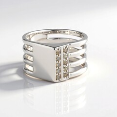 Anello in argento con Diamante Champagne I2 (de Melo Essence)