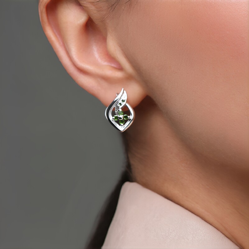 Fancy-Diamant-Silberohrringe