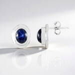 Orecchini in argento con Zaffiro Stellato Blu (de Melo Essence)