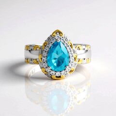 Anello in argento con Topazio Blu Paraiba (Gems en Vogue)