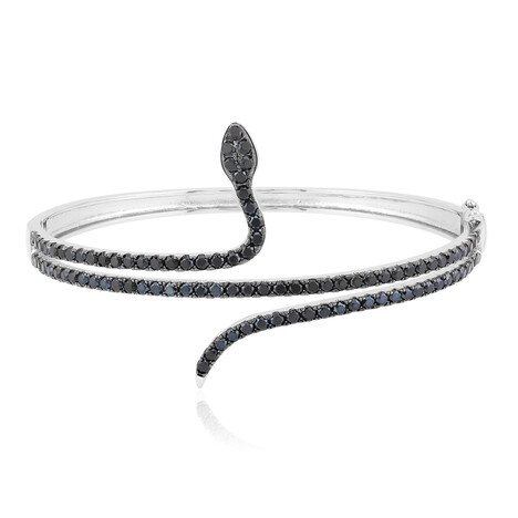 Schwarzer Spinell-Silberarmreif