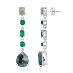 Pendientes en plata con Ágata de musgo