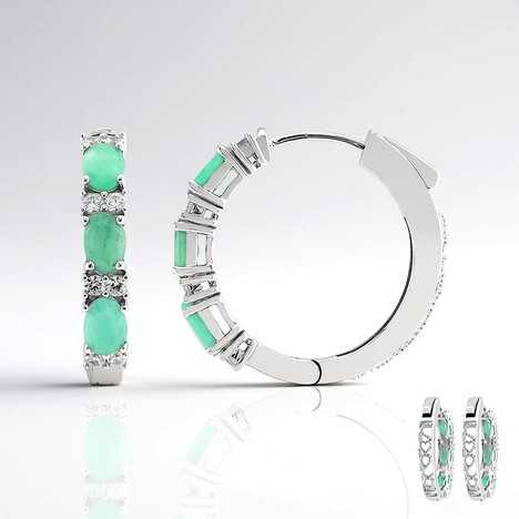 Orecchini in argento con Smeraldo Brasiliano