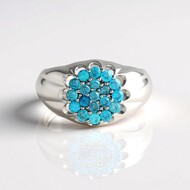 Neon Blue Apatite Silver Ring