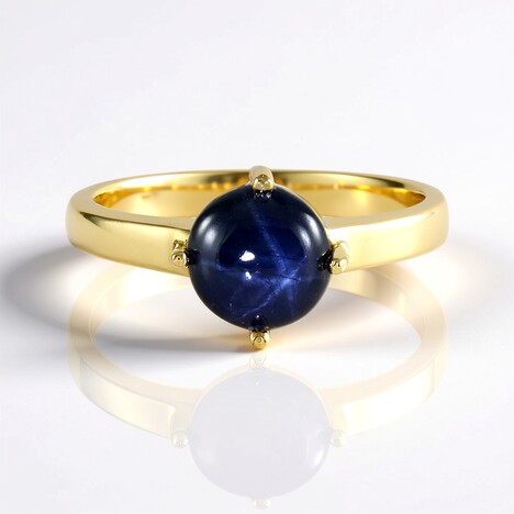 Anello in argento con Zaffiro Stellato Blu