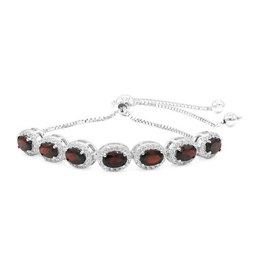 Mosambik-Granat-Silberarmband