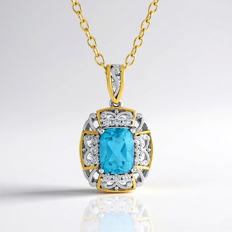 Collana in argento con Topazio Blu Paraiba (Gems en Vogue)