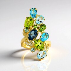 Anello in argento con Peridoto (Dallas Prince Designs)