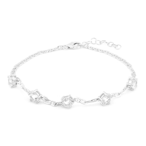 Weißer Topas-Silberarmband