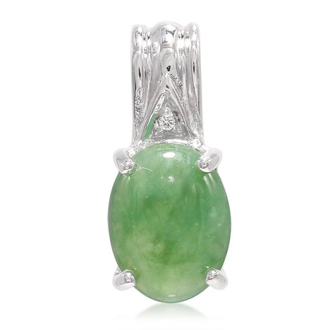Zilveren hanger met een keizerlijk chrysopraas