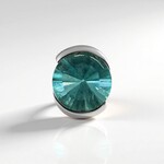 Ciondolo in argento con Fluorite Blu Caraibico  (MONOSONO COLLECTION)