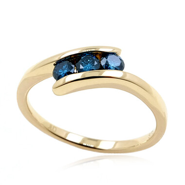 Blauer SI2 Brillant-Goldring
