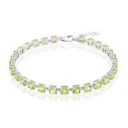 Burmesischer Peridot-Silberarmband