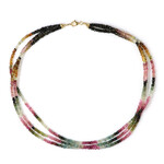 Zilveren halsketting met toermalijnen