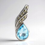 Ciondolo in argento con Topazio Blu Cielo (Annette classic)