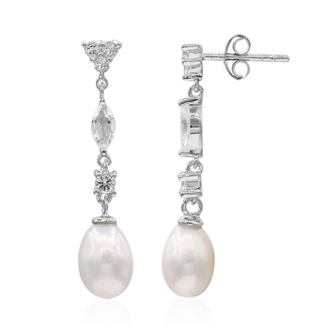 Zilveren oorbellen met zoetwater kweekparels