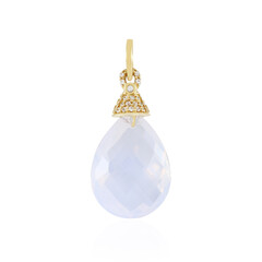 Zilveren hanger met een maan blauwe kwarts