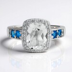 Anello in argento con Topazio Bianco
