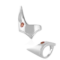 Zilveren ring met een Nigeriaanse roze toermalijn (de Melo)