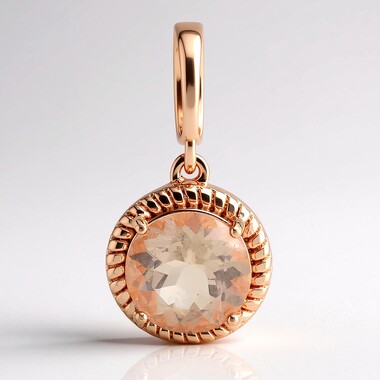 Pendentif en argent et Morganite du Brésil