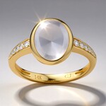 Anello in oro con Pietra di Luna Blu (CIRARI)