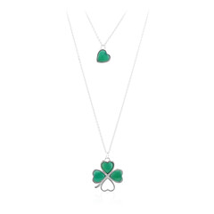 Green Agate Silver Necklace