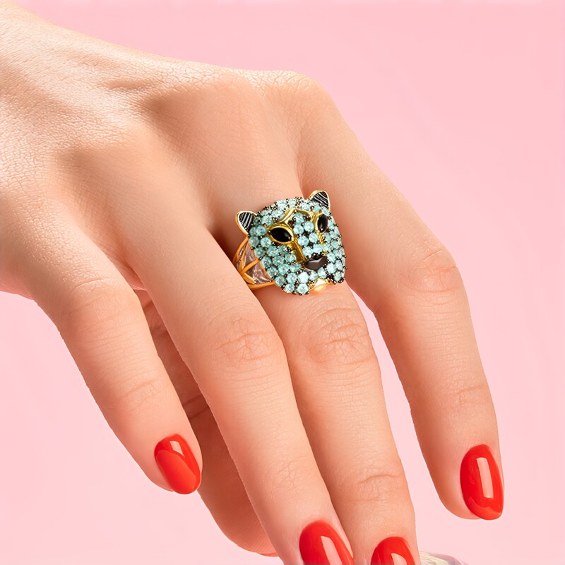 Anello in argento con Spinello Nero (Gems en Vogue)