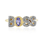 Zilveren ring met een tanzaniet (M de Luca)