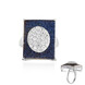 Anello in argento con Agata Glitter Blu