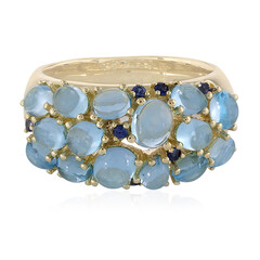 Schweizblauer Topas-Goldring (Adela Gold)