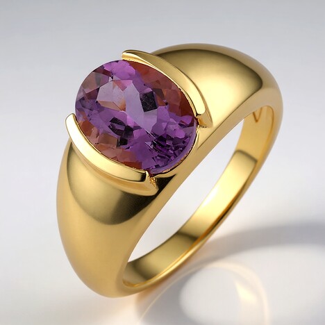 Anello in argento con Ametista Uruguay (de Melo)