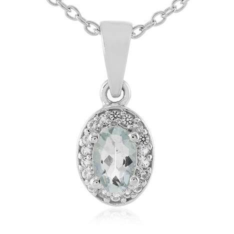 Aquamarin-Silberhalskette