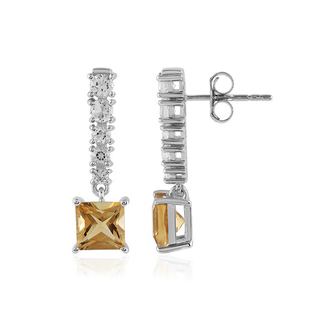 Boucles d'oreilles en argent et Citrine