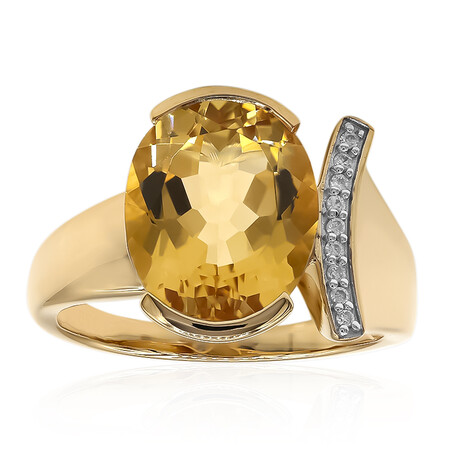 Bague en or et Béryl doré