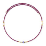 Collar al cuello en acero con Cuarzo azul (Riya)