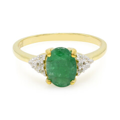 Zilveren ring met een Bahia-smaragd