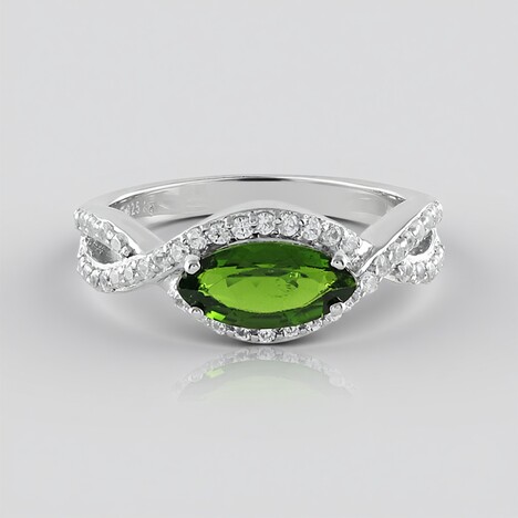 Anello in argento con Diopside Russo