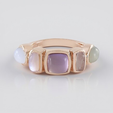 Anello in argento con Pietra di Luna Bianca (KM by Juwelo)