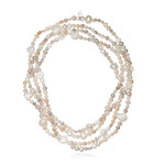 Zilveren halsketting met Witte zoetwater kweekparels (TPC)