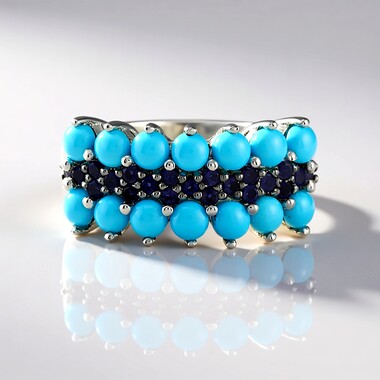 Bague en argent et Turquoise Sleeping Beauty (Faszination Türkis)