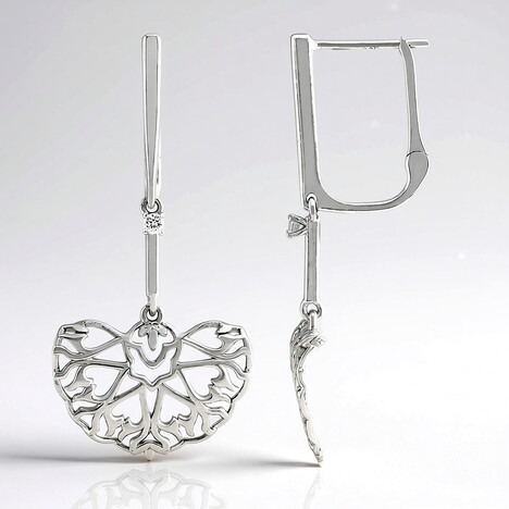 Boucles d'oreilles en argent et Zircon (MONOSONO COLLECTION)