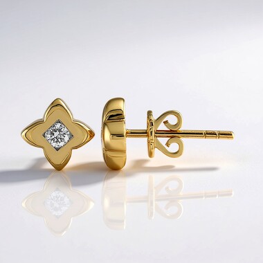 Pendientes en oro con Diamante IF (D) (Annette)