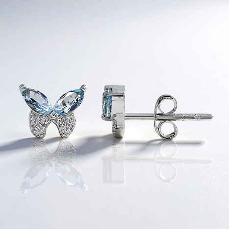 Orecchini in argento con Topazio Blu Cielo