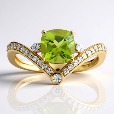 9K Jilin Peridot Gold Ring (de Melo Gold)