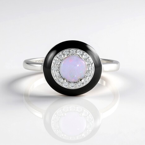 Anello in argento con Opale Australiano