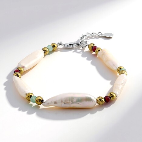 Bracciale in argento con Perla Keshi (TPC)