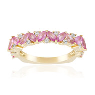 Pinkfarbener Tuléar-Saphir-Goldring (de Melo Gold)