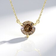 Gouden halsketting met een I2 Champagne Diamant (de Melo Gold)