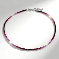 Collana in argento con Rubino della Birmania