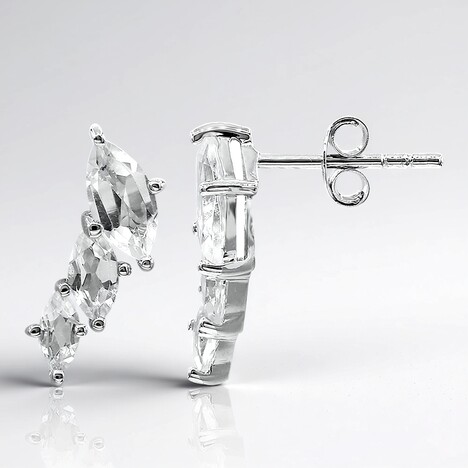 Orecchini in argento con Topazio Bianco